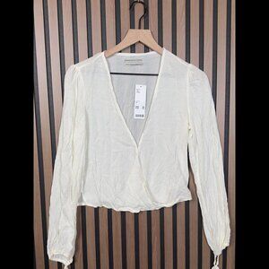 Urban Outfitters Cream Wrap Top